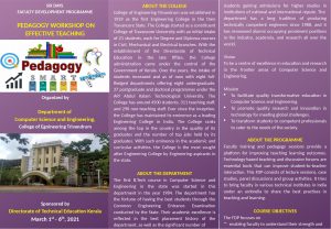 FDP PEDAGOGY WORKSHOP ON EFFECTIVE TEACHING from March 1st – 6th, 2021 ...