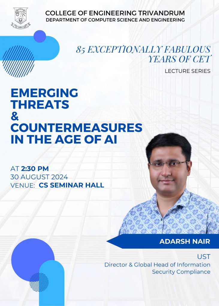 “Emerging Threats & Countermeasures in the Age of AI”: Lecture series of the “85 Exceptionally Fabulous Years of CET”